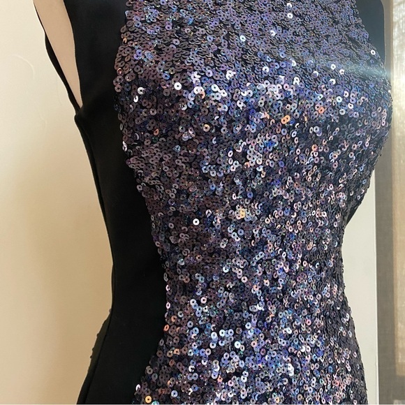 French Connection Sequins Sleeveless Bodycon Mini Dress Women Size6 Stretch - Picture 7 of 17
